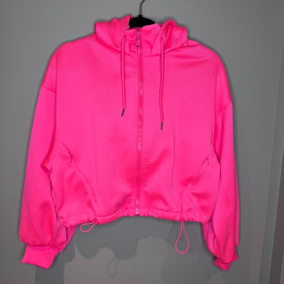 Zara Athletic Hoodie Jacket | Running, Fitness | Neon Pink | Small - Picture 3 of 7
